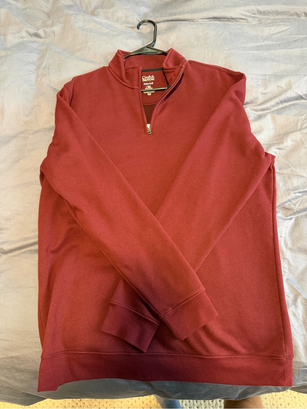Worn once! croft & barrow Men's Half-Zip Sweater - Burgundy